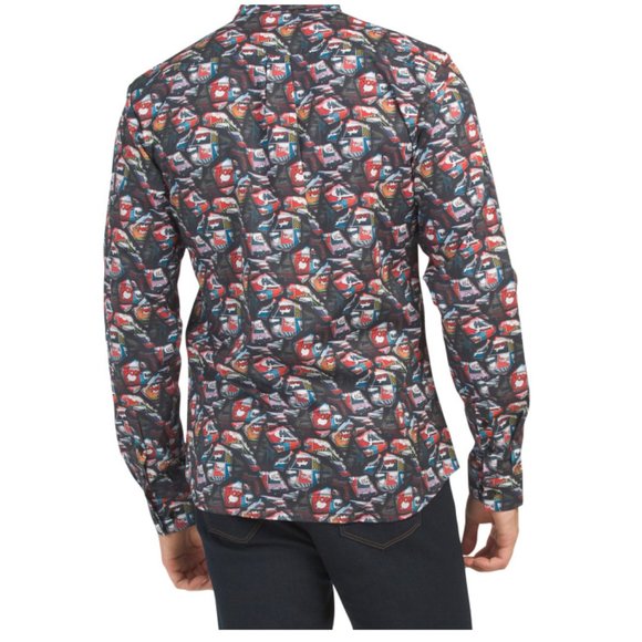 JARED LANG Trim Fit Cartoon Print Shirt XL - Picture 2 of 12